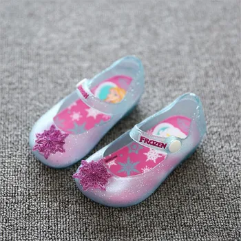

Flat With PVC Girls Sandals Children Fashion Princess Party Shoes Toddler Elsa Cinderella Crystal Shoes Baby Girls Jelly shoes