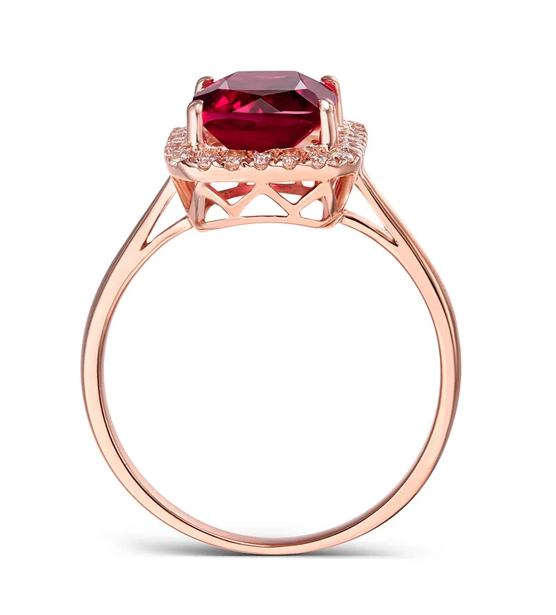 MAQ натуральное красное турмалиновое 18K чистое золото Новинка Топ Кольцо женское кольцо в форме сердца для женщин Настоящее ювелирное изделие
