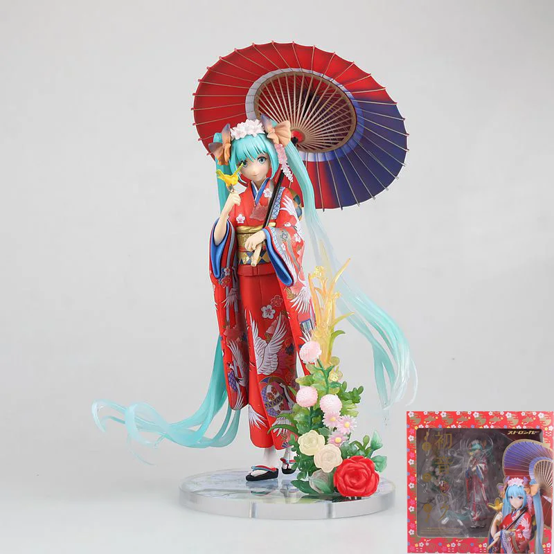NEW hot 23cm Hatsune Miku kimono Action figure toys doll collection Christmas gift with box (2)