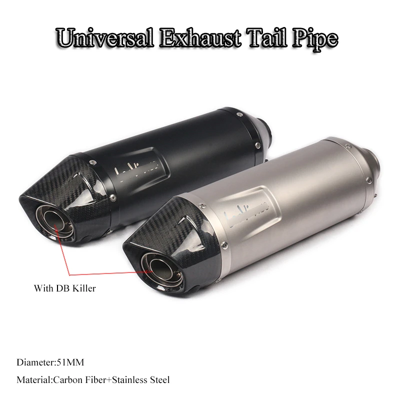 51mm Universal Motorcycle ATV Scooter Exhaust Muffler Tail Pipe with DB Killer