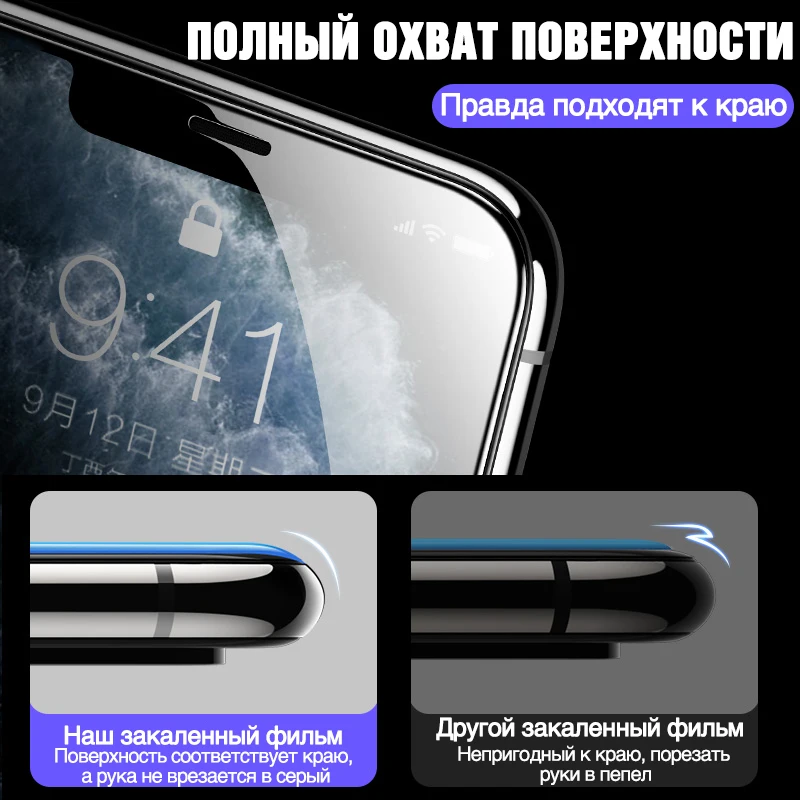 Gehärtetem Glas auf Für iPhone X XR XS Max Glas volle abdeckung iPhone 11 pro max Screen Protector 