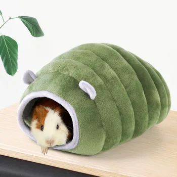 

Pet Dark Green House Hamster Hedgehog High Elastic Windproof Warm Nest Attached Cushion Semi-closed Cotton Nest