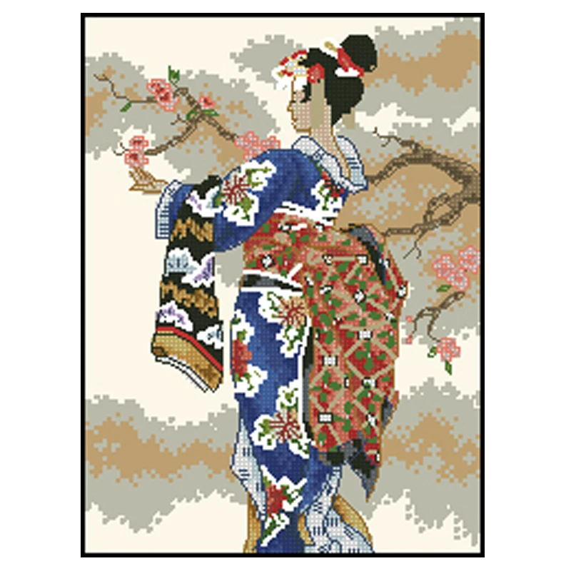Коллекция Gold Счетный Набор для вышивки крестиком MAI Geisha и Sakura японская модель