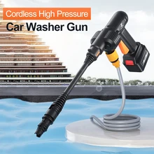 Sem fio 200w lavadora de alta pressão arma ferramenta limpeza do carro elétrico dispositivo de limpeza da bomba água garrafa espuma para a limpeza do carro
