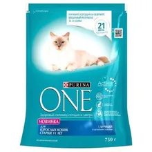 Корм сухой для кошек старше 11 лет Purina ONE, с курицей и цельными злаками, 750г