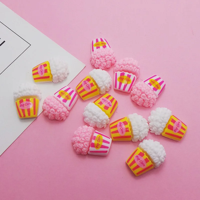 50 шт. мини игра еда Kawaii милый попкорн плоская задняя Смола Кабошон DIY ремесла телефон украшения миниатюрные куклы аксессуары