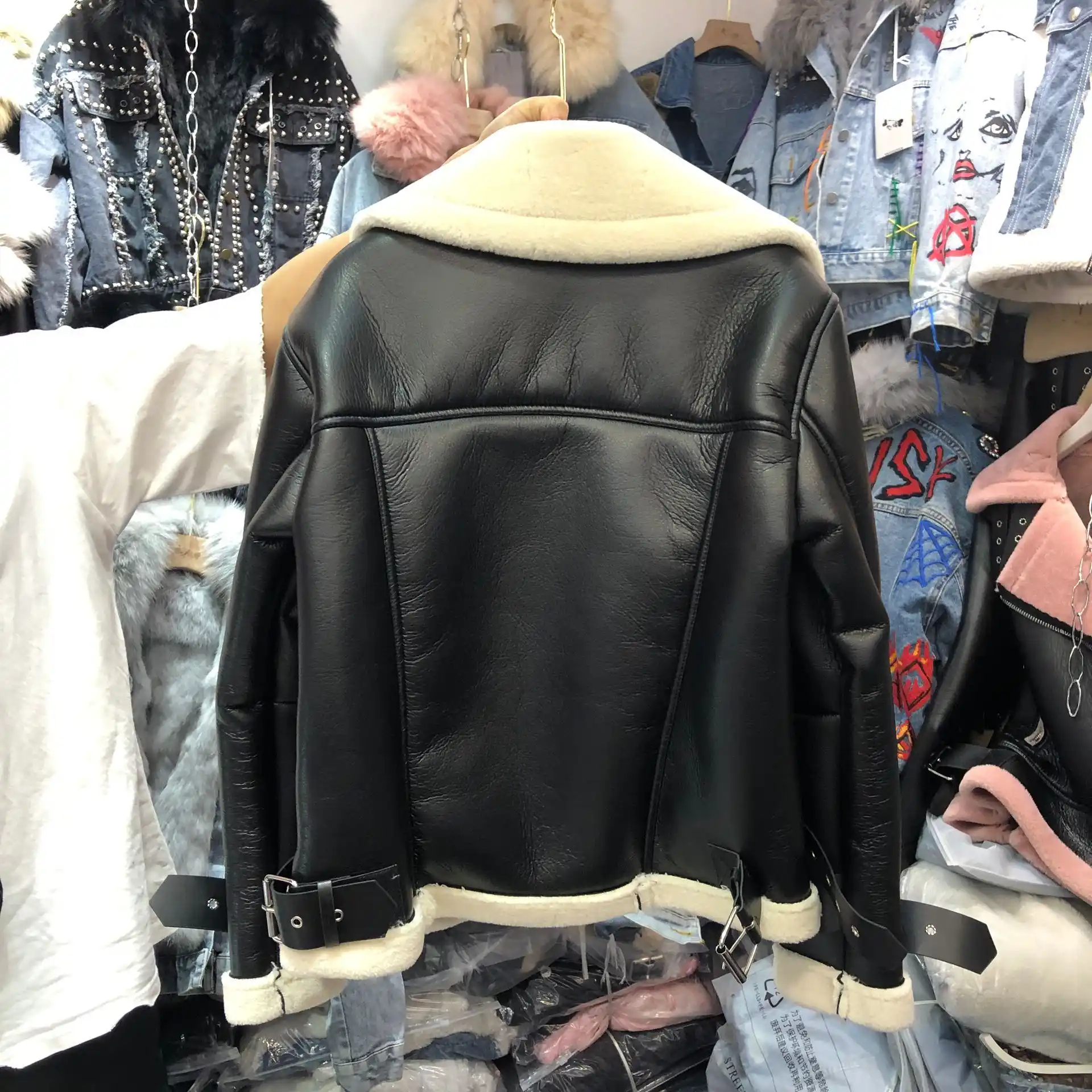 fur jacket women new winter autumn lapel lamb velvet thicker