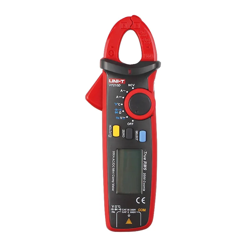 

UNI-T UT210D Digital Clamp Meter Multimeter AC/DC Current Voltage Resistance Capacitance Temperature Tester Ammeter Auto Range