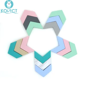 

kovict 100pc Silicone big V Beads Holes Silicone Flower Baby Teething Beads Diy Beads DIY Accessories