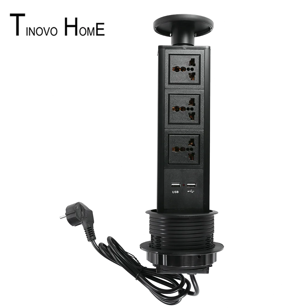 Pull розетка/круглый офисная розетка/алюминиевый сплав Кухня розетка/3 bit