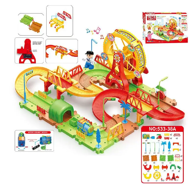 Электрический поезд трек игрушка детская головоломка образовательный светильник музыкальная игрушка родитель-ребенок Взаимодействие дети для игрушки подарок