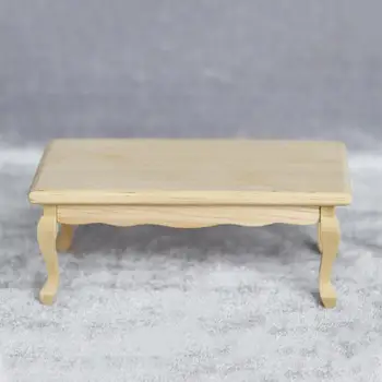 

Kids Miniature Wooden Tea Table Furniture Model 1/12 Dollhouse Scene Accessory