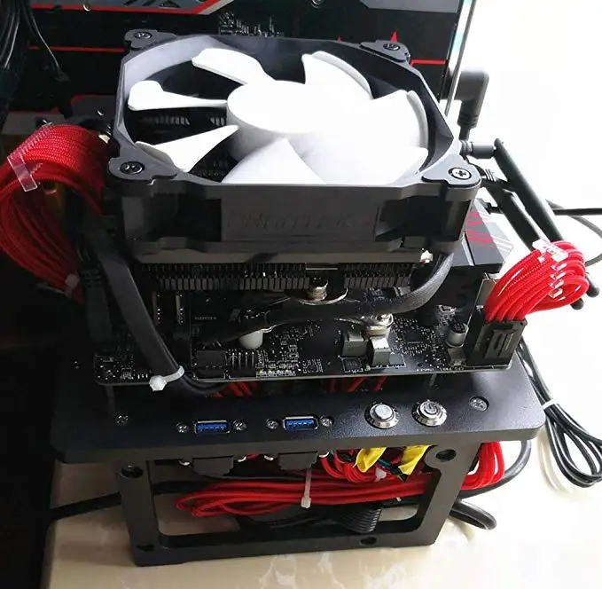 Mini ITX black A4 Mini ITX PC тестовая скамья открытая рамка USB 3,0 вентилятор водяного охлаждения чехол DIY голый разгон HTPC поддержка видеокарты - Цвет: Mini ITX black