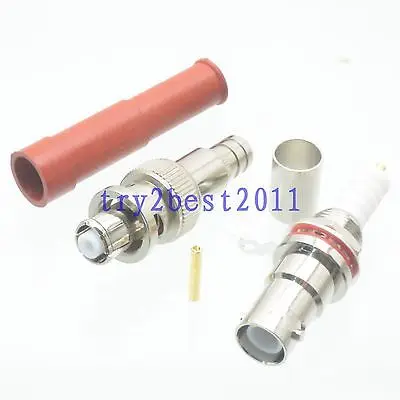 

DHL/EMS 10 Sets 1pairs Connector SHV 5000V RP-BNC jack pin and plug pin RG6 High voltage power -C1