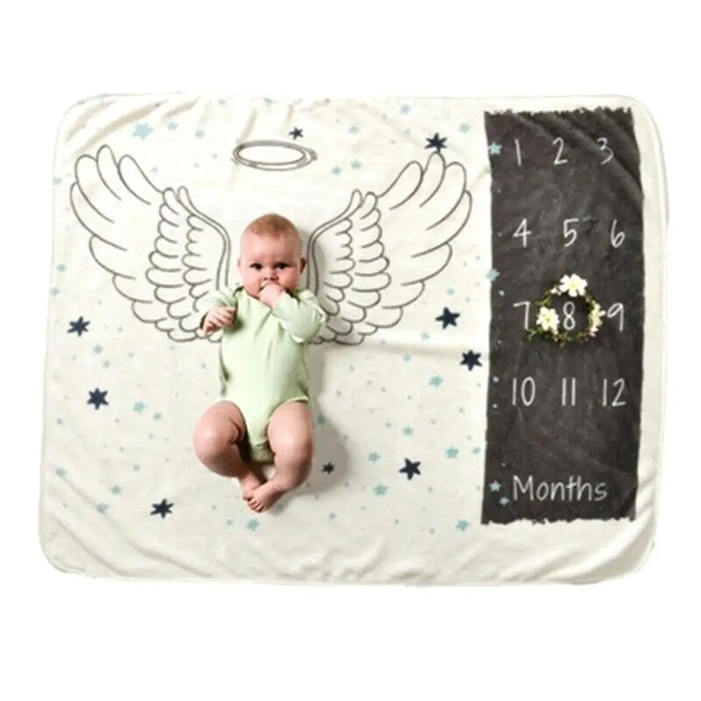 Ежемесячное детское одеяло для фотосессии; ежемесячное детское одеяло; фон для фотосессии с крыльями ангела для новорожденных; одеяло для фотосессии