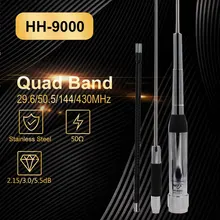 Высокое качество Quad Band иди и болтай Walkie Talkie антенна HH-9000 29,6/50,5/144/430 МГц для TYT TH-9800 мобильное радио