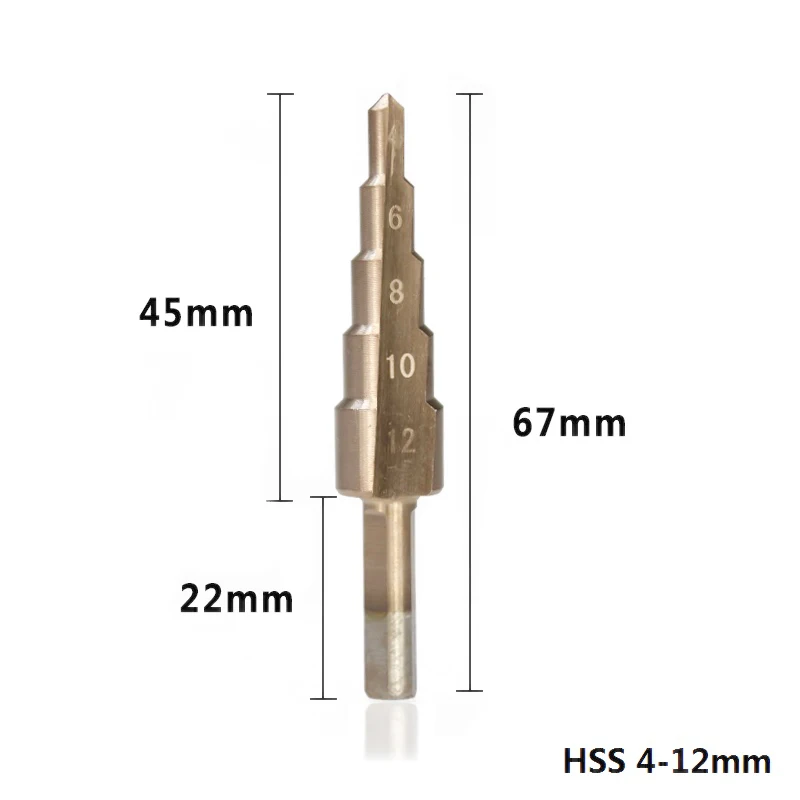 3 шт. 4-12 4-20 мм 4-32 мм TiCN Coated набор ступенчатых сверл HSS Core сверло треугольный хвостовик шаг конусное сверло строгий Дырокол - Цвет: 1pc 4-12mm