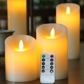 

LED Candle Creative Lamp Battery Powered Home Decor Rechargeable Flameless Candle Real Wax Dancing Flame Remote Control
