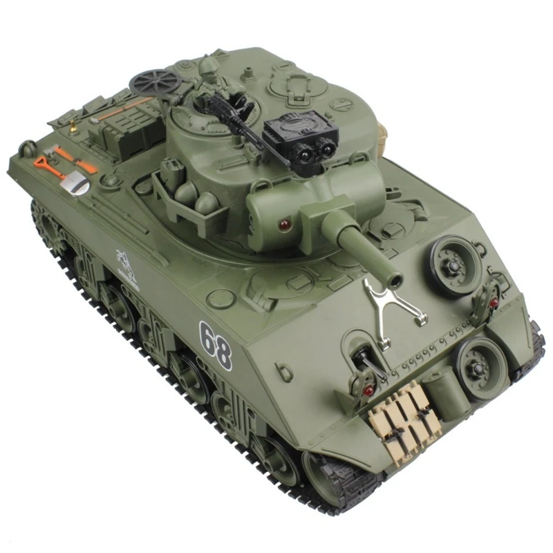FBIL-2.4G Радиоуправляемый Танк США Шерман M4A3 колесница 15 каналов 1/20 главный боевой танк модель Рождественский подарок штепсельная вилка США