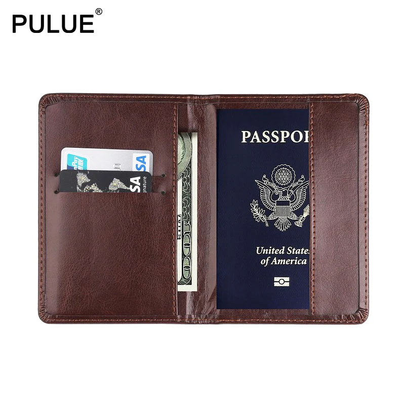 

Universal Men Passport Cover Whole Colored PU Leather Travel Passport Holder Women Id Credit Card Bag Cash Wallet Ticket Holders