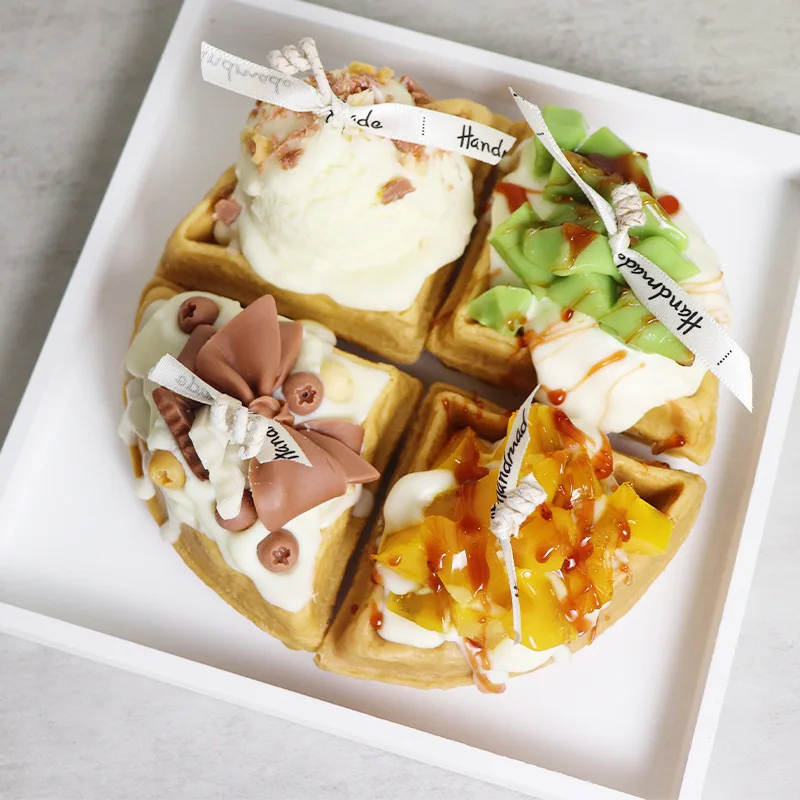 Handmade Ice Cream Waffles Scented Candles Scene Decoration Shooting Props Soy wax Aromatherapy Incense Candle Gift Box | Дом и сад