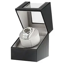 США/Великобритания/AU/EU штекер мини-часы Автоматические ветряные двигатель тихий двигатель коробка для хранения черный PU кожаный эксклюзивная шкатулка для часов uhren beweger