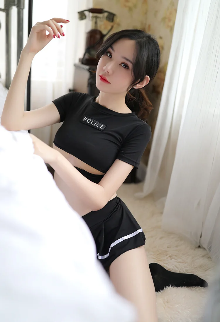 HOT Woman Police Costume Sexy Policewoman Uniform Cosplay Sexy Erotic Lingerie Ladies Underwear Sex Miniskirt Outfit