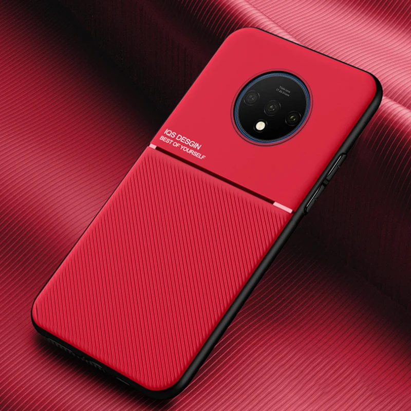 Красный Чехол для телефона Oneplus 7T Pro, автомобильный чехол для телефона Oneplus 7 7T Pro, мягкий силиконовый чехол для телефона One Plus Seven 7 T, матовый чехол с защитой от отпечатков пальцев - Цвет: Красный