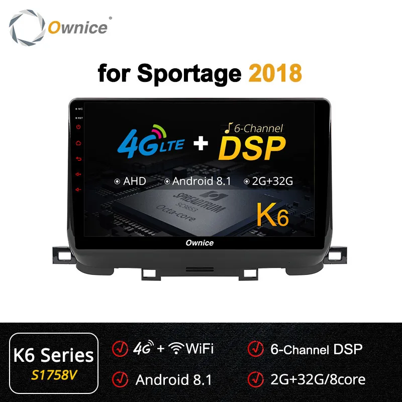 Ownice K1 K2 K3 10," Android 9,0 навигационный плеер мультимедийная Главная панель для Kia Sportage Восьмиядерный GPS радио Wi-Fi 2 ГБ+ 32 ГБ