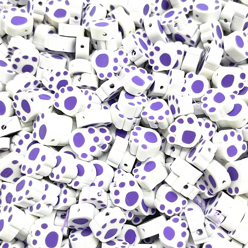 New 30pcs 10mm Footprints Pattern Polymer Clay Spacer Loose Beads For New 30pcs 10mm Footprints Pattern Polymer Clay Spacer Loose Beads For