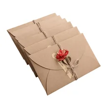 Vintage Blanks Greeting Card Small Fresh Kraft Paper Manual Creatives DIY Dried Flower Greeting Card for Christmas Party