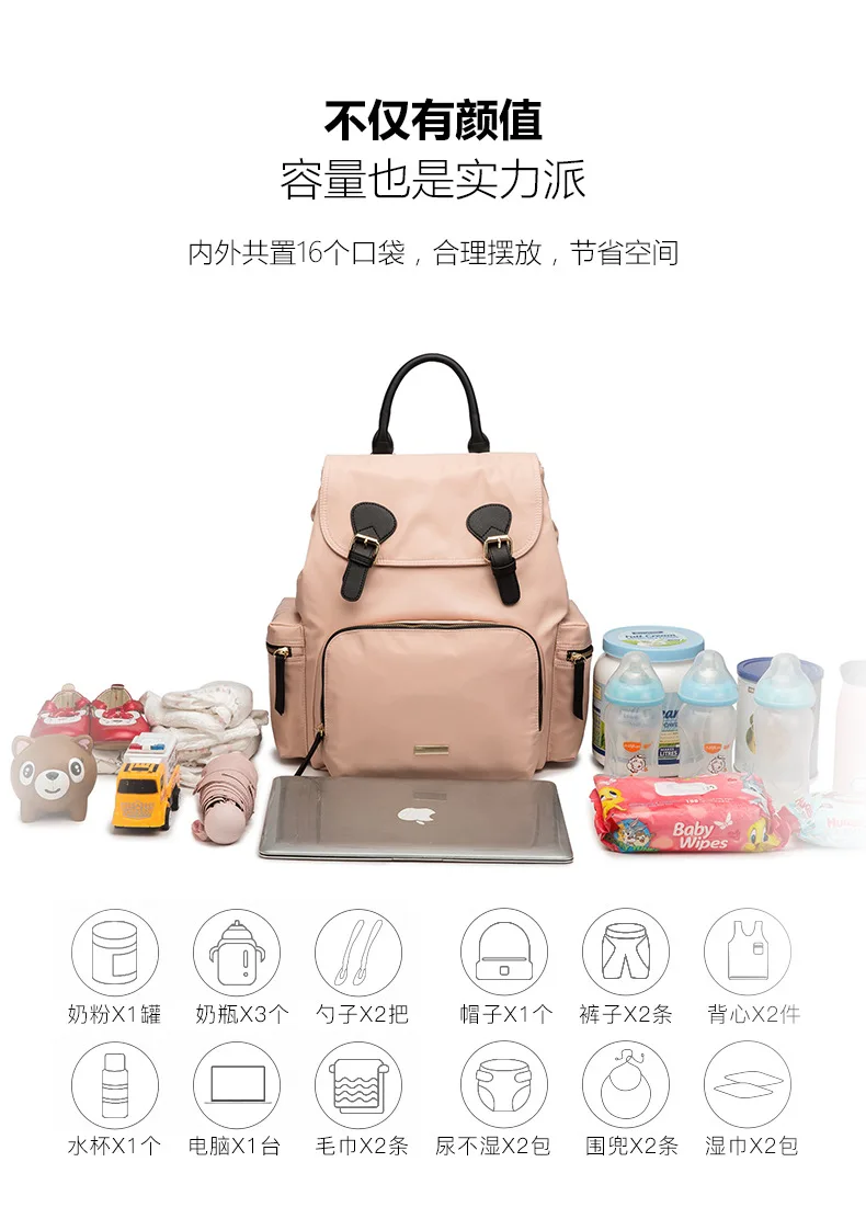 Mommy Bag Mom Travel Multifunctional Handbag   Large Capacity Baby Diaper Fashion Infant Nursing Care Stroller Backpack