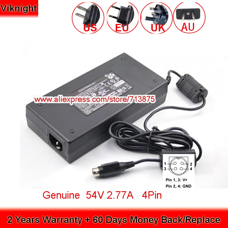 

Genuine 54V 2.77A 4 Pin NUA5-6540277-L1 Ac Adapter for SG300-10MPP SF302-08MPP Laptop Power Supply