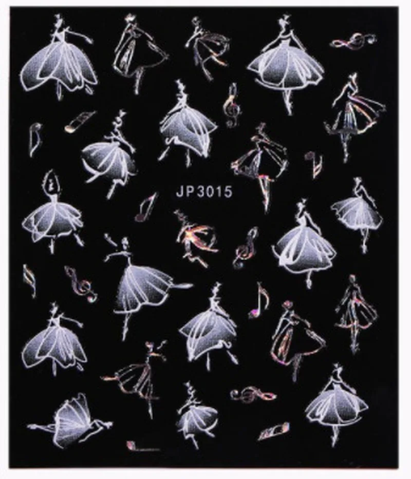 

2020 Embossed Nail Art Stickers 3D Merry Christmas New Year Tips Ballerina Nail Decoration Manicure Self-adhensive for Women