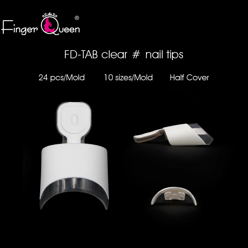 С розничной коробкой торговля половина покрытия французский накладные ногти поддельные ногти высшего качества 30 коробок до продажи типа FD-TAB