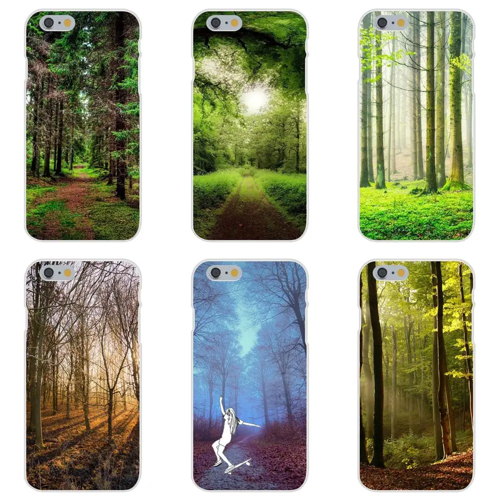 

For Xiaomi Redmi Mi 4 7A 9T K20 CC9 CC9e Note 7 9 Y3 SE Pro Prime Go Play Cell Case Green Forest Tall Trees