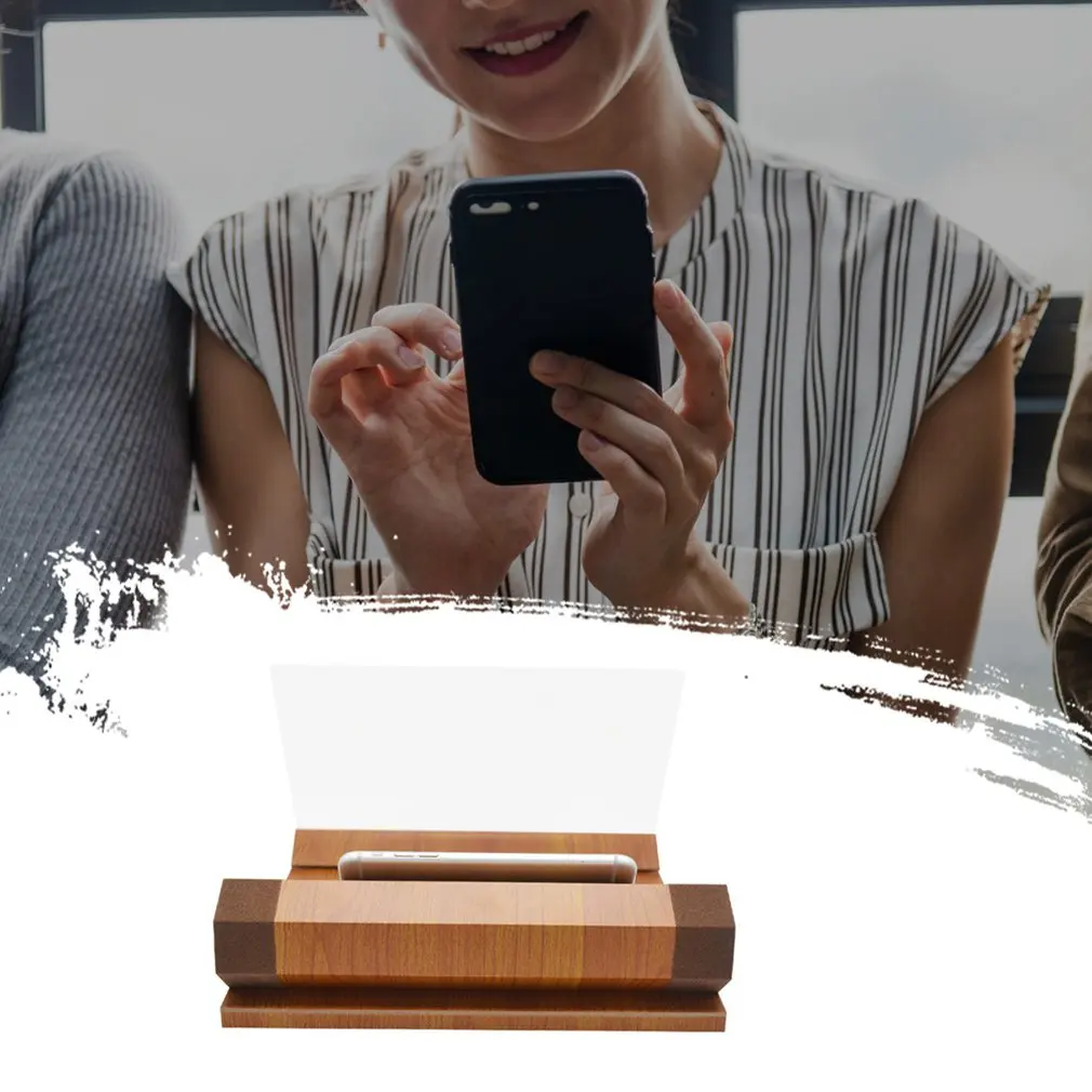 12 Inch Wood Grain Phone Screen Hd Eye Protection Video Theater Support Office Home 3D Amplifier