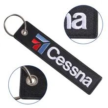 Embroider Cessna Keychain Jewelry Key Tag Label Embroidery Fashion Keyrings Flight Crew Pilot Key Chain for Aviation Gifts