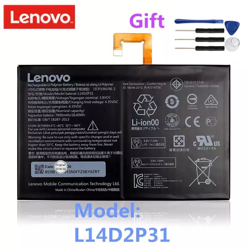 cell phone batteries 7000mAh 26.6Wh Original L14D2P31 Battery For Lenovo Tab 2 A7600-F A10-70F Tab2 A10-70 A10-70L Battery best mobile charger