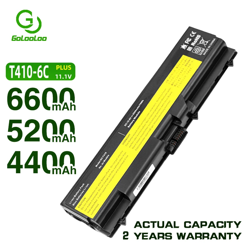 Golooloo T520 Batteria Per Lenovo Thinkpad Edge L410 T420 L420 T510 E40 E50 L512 W510 W520 L412 L421 L510 L520 Sl410 Sl510 T410