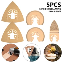 

5pcs Carbide Oscillating Saw Blades Set Electric Tool for Quick Change Multi-tools Tile Prorous Concrete Cement Ceramics Cutter