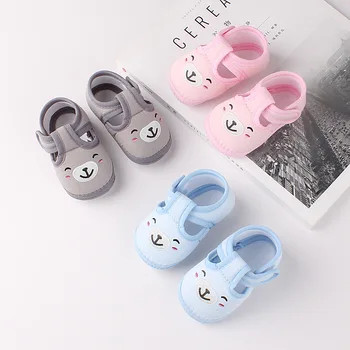 

Baby Toddler Shoes Spring and Autumn Non-Slip Cartoon Bear Newborn Baby Infant Little Girl Shoes Hook & Loop Walking Cotton