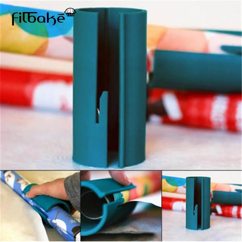 

Christmas Wrapping Paper Cutter Tool Tube ABS Plastic Creative Sliding Paper Roll Cutter For Xmas Gift Packing Feastival Cutter