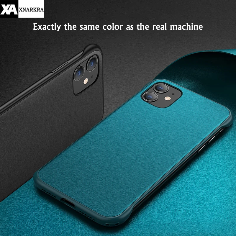 

Leather Frameless Phone Case For iPhone 11 Pro MAX Luxury Original Ultra Slim Soft Protection Cover For iPhone XS MAX XR Capa