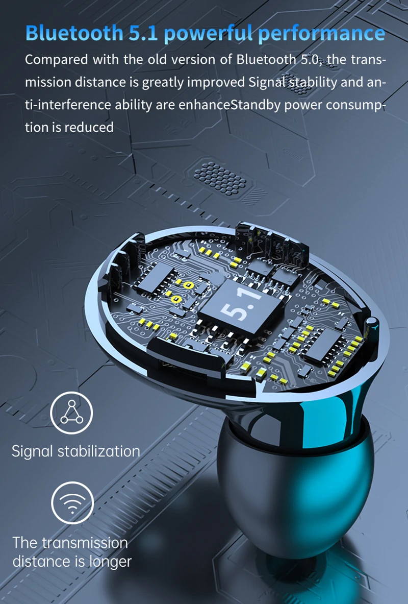M22 TWS V5.1 Digital Display Bluetooth Earbuds 11