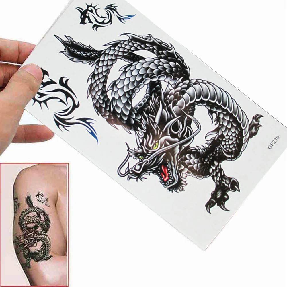 Dragon Disposable Removable Waterproof Body Art Temporary Tattoo Sticker Decal Unique dragon tattoo sticker which looks like