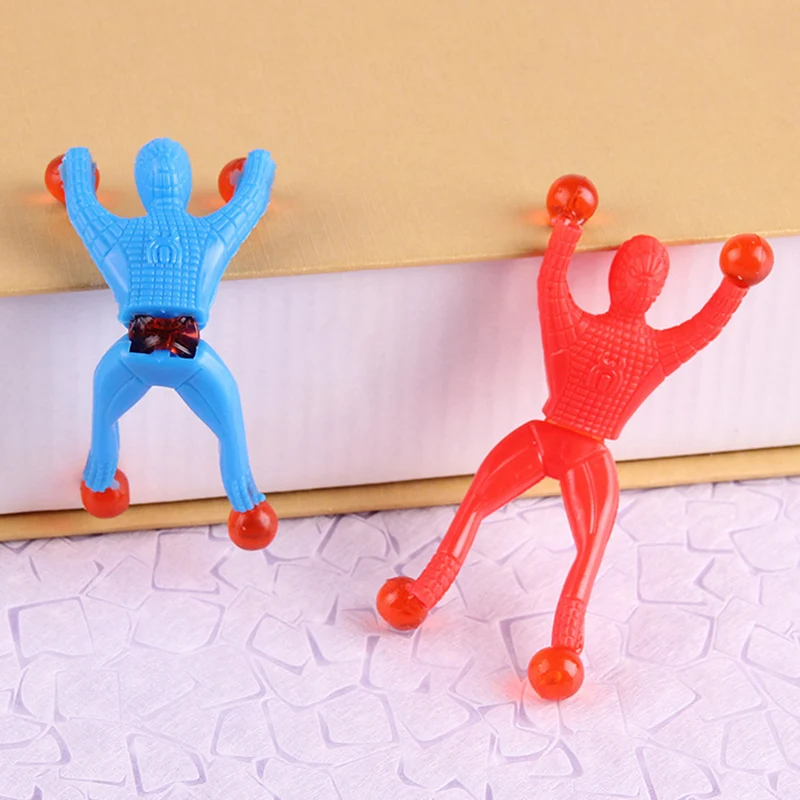 10 шт./партия забавные липкие Эластичные Игрушки для скалолазания на стену Человек-паук для детей, креативная новинка, маленькие игрушки, игрушка с сюрпризом