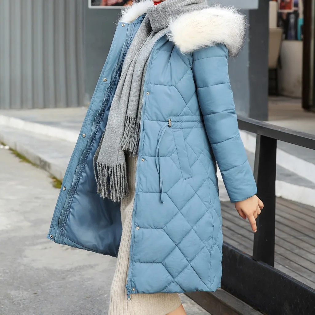 Горячая новинка Женская зимняя теплая толстая верхняя одежда пальто с капюшоном Тонкая хлопковая стеганая куртка осенне-зимние пальто женские топы высокого качества