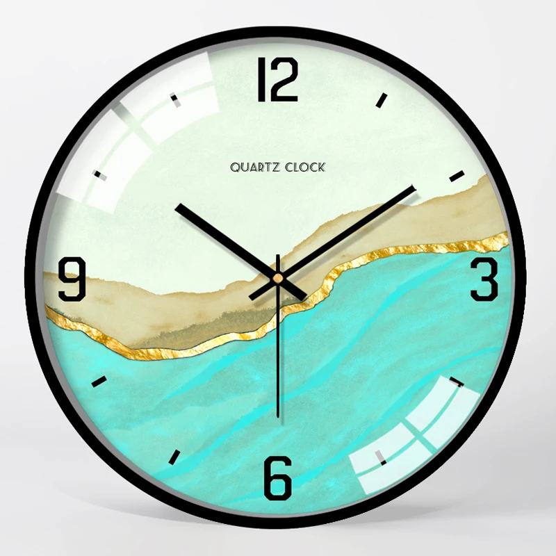 

Silent Modern Wall Clock Simple Fashion Round Metal Quartz Wall Clock Creative Relogios De Parede Bedroom Home Decoration MM60WC