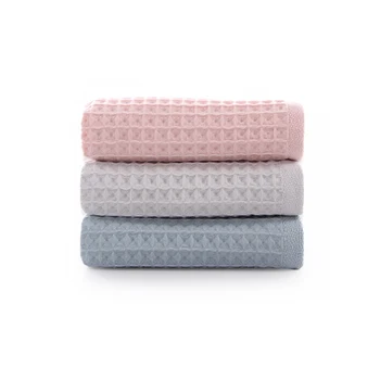 

34x74cm High Quality 100% Cotton Waffle Bath Towel Adult Soft Absorbent Towel Household Bathroom Towel 2020 Hot Sale New